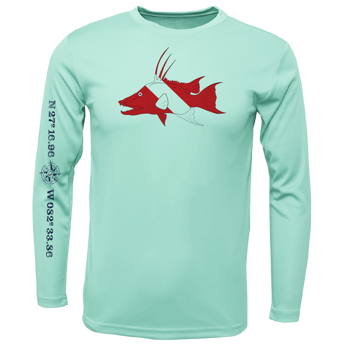 Siesta Key, FL Hogfish Diver Long Sleeve UPF 50+ Dry - Fit Shirt - Angler's Pro Tackle & Outdoors