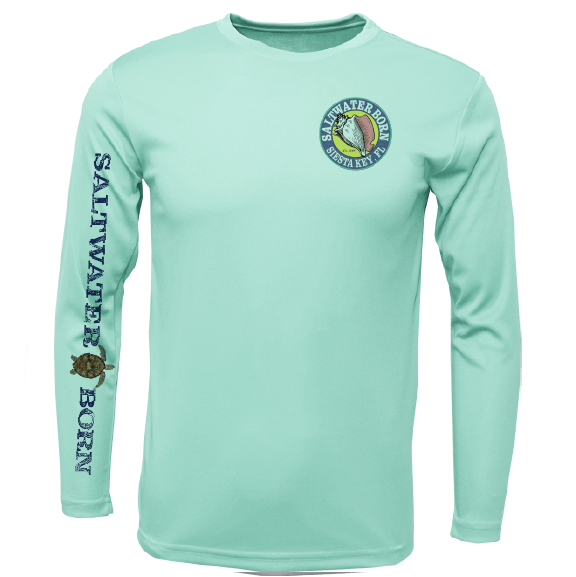 Siesta Key, FL Realistic Turtle Long Sleeve UPF 50+ Dry - Fit Shirt - Angler's Pro Tackle & Outdoors