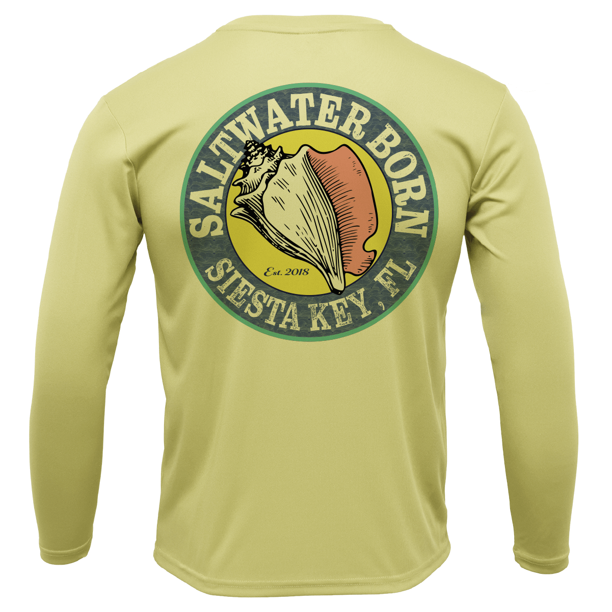 Siesta Key, FL Saltwater Born Circle Logo Long Sleeve UPF 50+ Dry - Fit Shirt - Angler's Pro Tackle & Outdoors