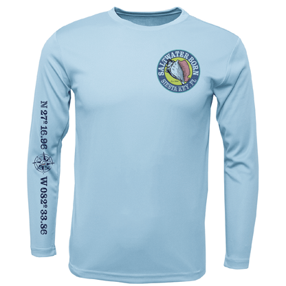 Siesta Key, FL Saltwater Born Circle Logo Long Sleeve UPF 50+ Dry - Fit Shirt - Angler's Pro Tackle & Outdoors