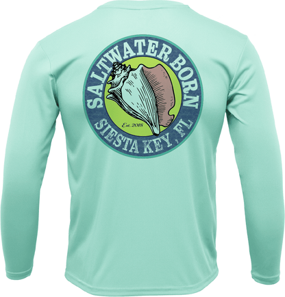 Siesta Key, FL Saltwater Born Circle Logo Long Sleeve UPF 50+ Dry - Fit Shirt - Angler's Pro Tackle & Outdoors