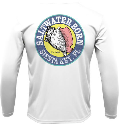 Siesta Key, FL Saltwater Born Circle Logo Long Sleeve UPF 50+ Dry - Fit Shirt - Angler's Pro Tackle & Outdoors