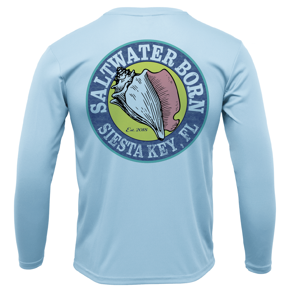 Siesta Key, FL Saltwater Born Circle Logo Long Sleeve UPF 50+ Dry - Fit Shirt - Angler's Pro Tackle & Outdoors