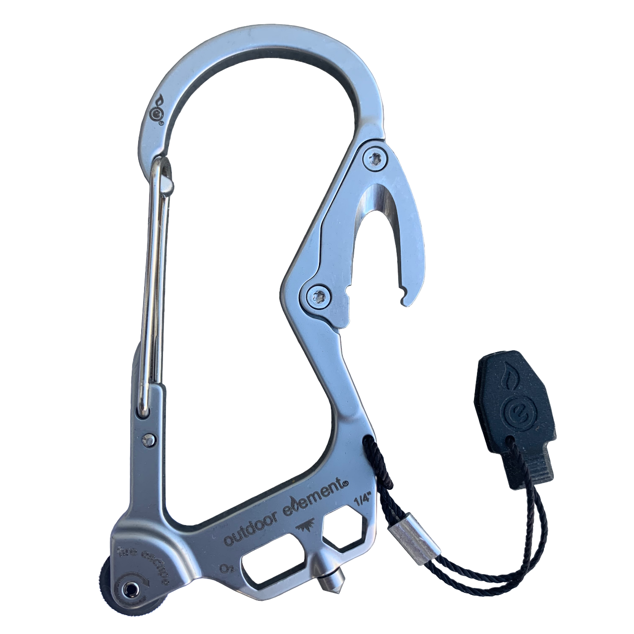 Outdoor Element Fire Escape: Fire-Starting Multitool Carabiner