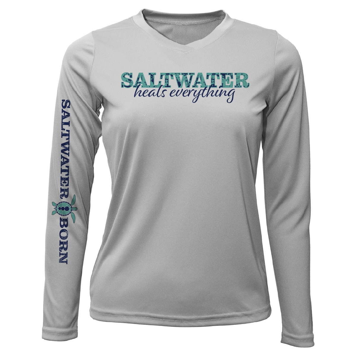 Saltwater Born Key West, FL "Saltwater Heals Everything" Long Sleeve UPF 50+ Dry-Fit Shirt