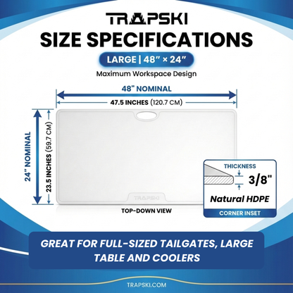 TRAPSKI Big Game Cutting Boards HDPE Cutting Boards | 48 x 18 or 24 Inch | Juice Grooves