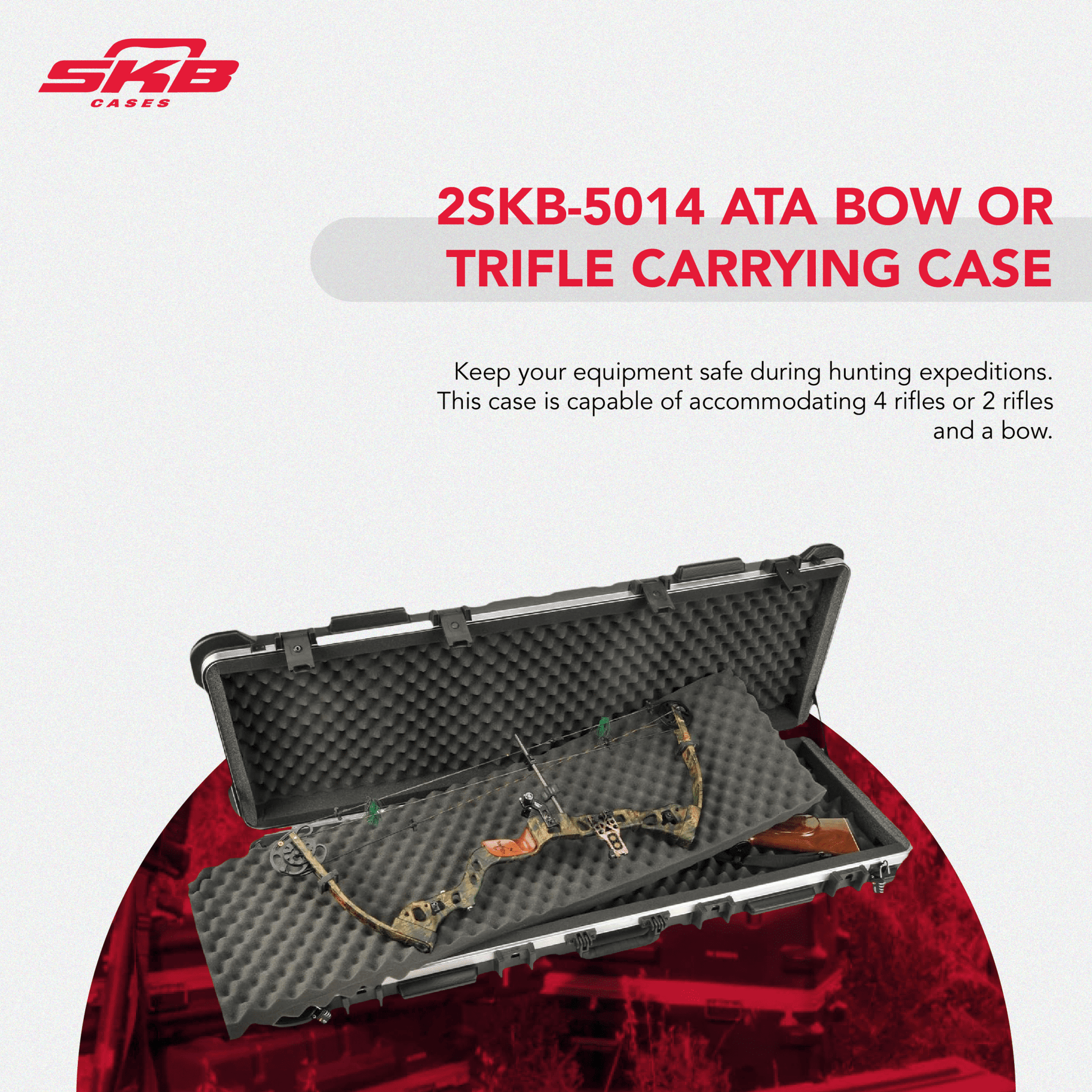 SKB Cases 2SKB - 5014 Hard Exterior Waterproof ATA 50 - Inch Double Bow Case, Black - Angler's Pro Tackle & Outdoors