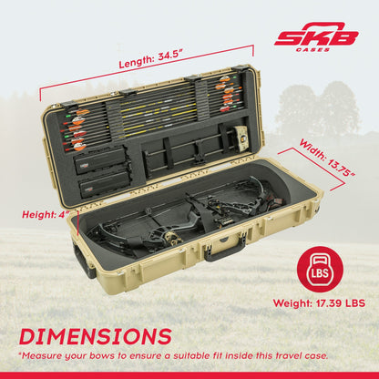 SKB Cases 34.5 Inch iSeries Mathews Small Parallel Limb Bow Case, Desert Tan - Angler's Pro Tackle & Outdoors