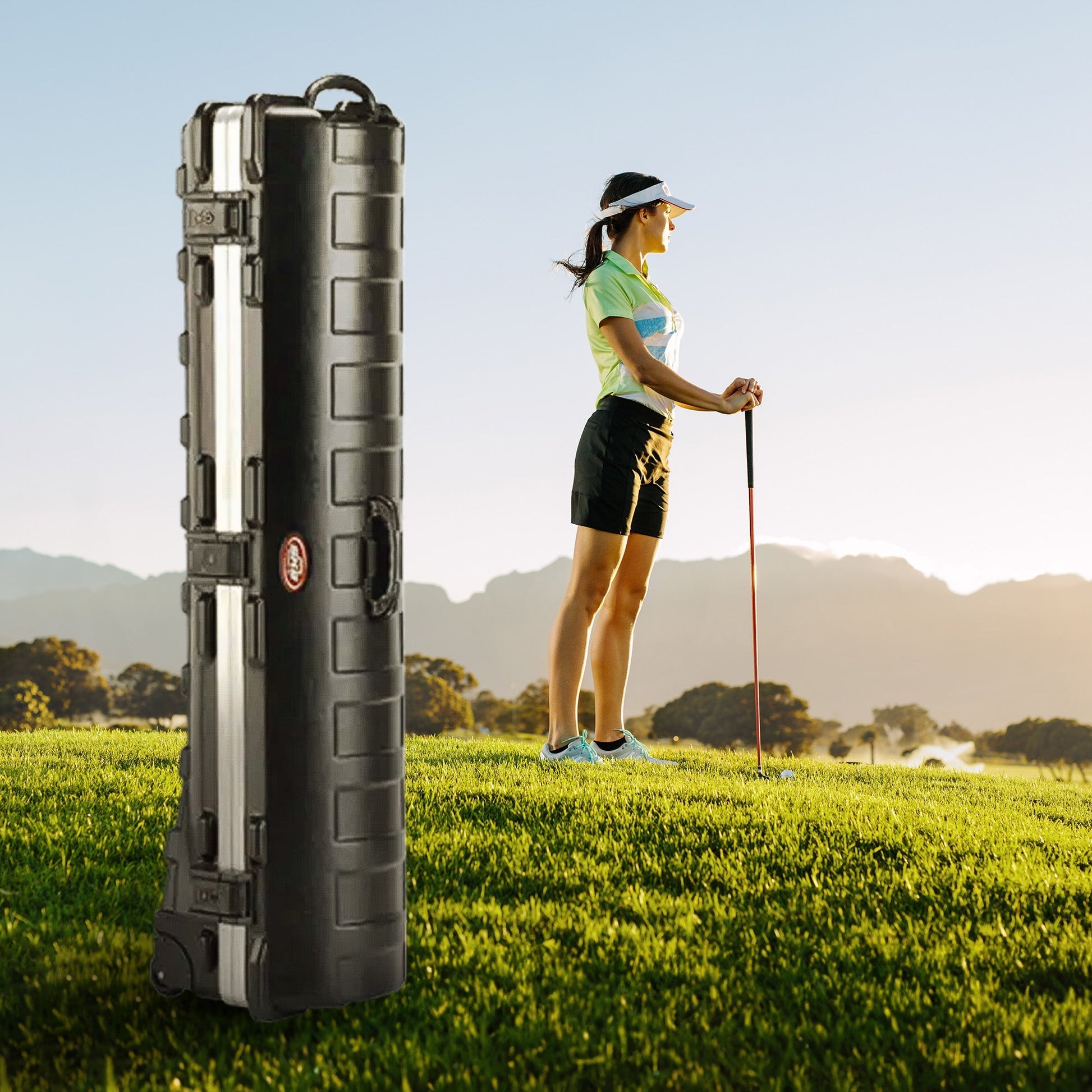 SKB Cases ATA Standard Hard Shell Plastic Wheeled Golf Bag Travel Case, Black - Angler's Pro Tackle & Outdoors