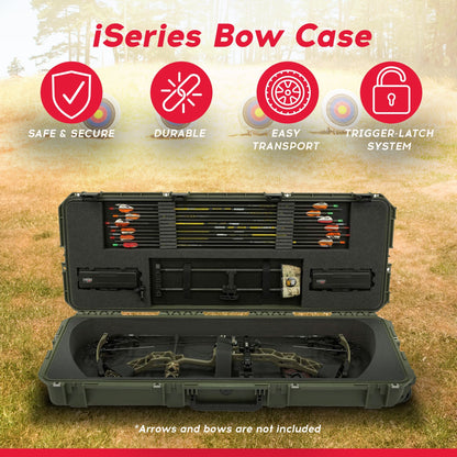 SKB Cases iSeries 4214 Hard Exterior Parallel Limb Bow Case, Green - Angler's Pro Tackle & Outdoors