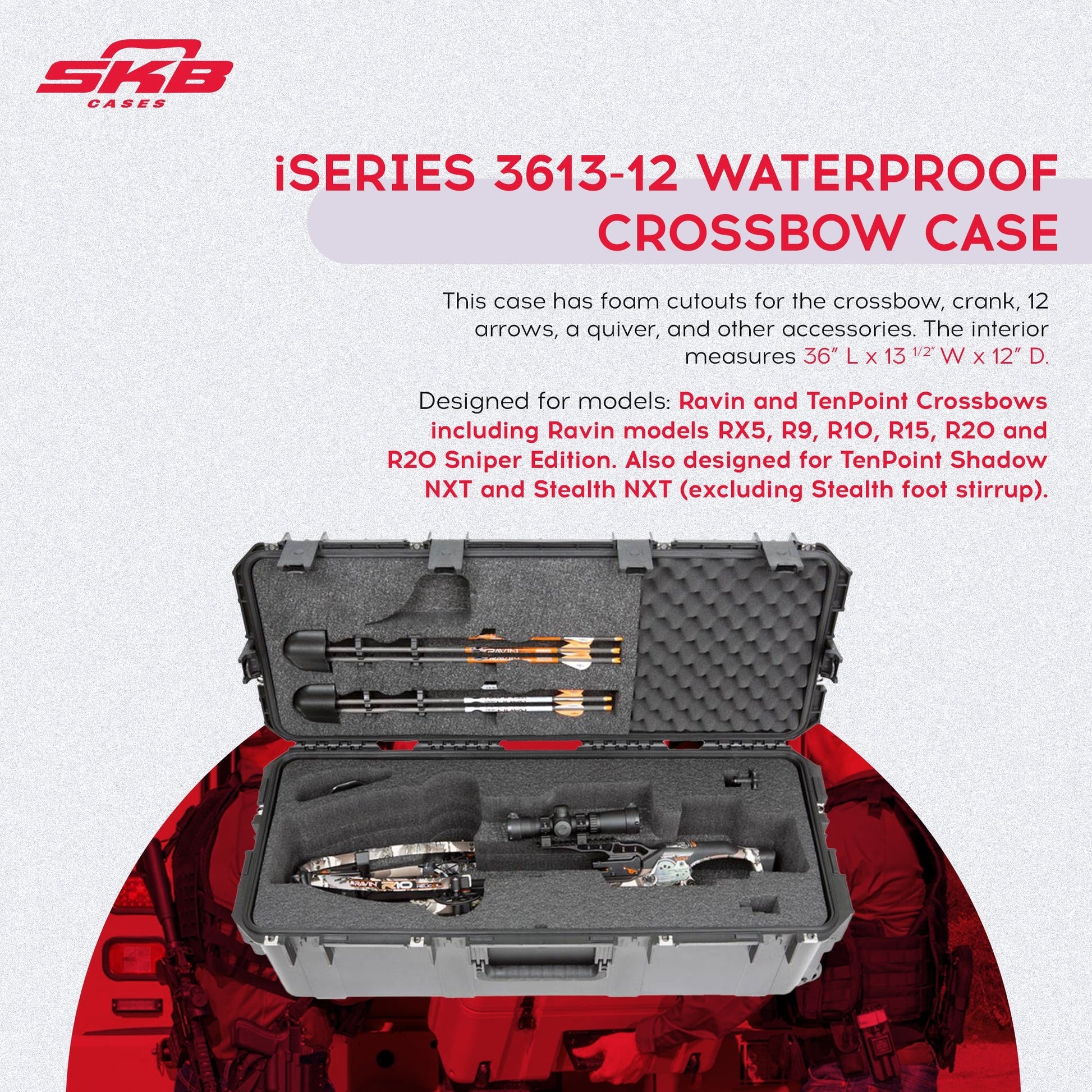 SKB Cases iSeries Ultimate Crossbow Arrow Case, Waterproof Military Grade, Black - Angler's Pro Tackle & Outdoors