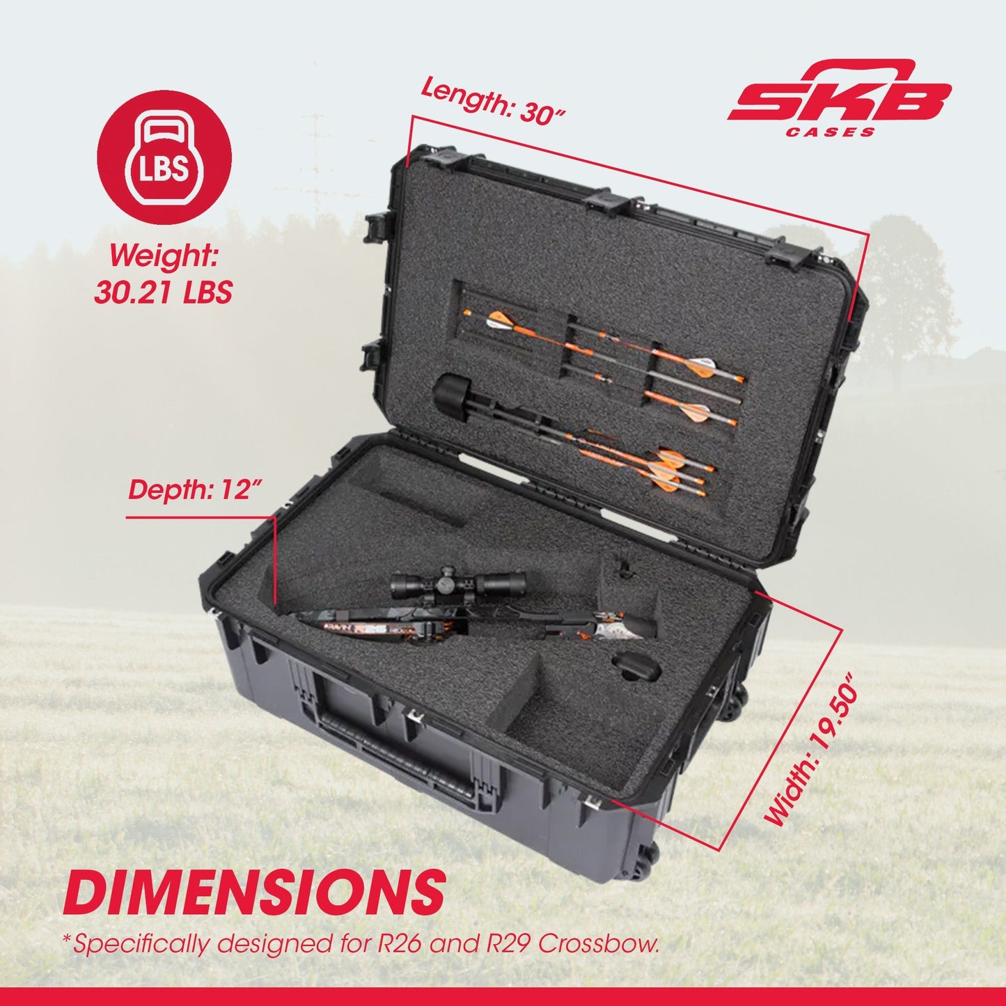 SKB iSeries Ravin R26 and R29 Heavy Duty Military Grade Crossbow Case, Black - Angler's Pro Tackle & Outdoors