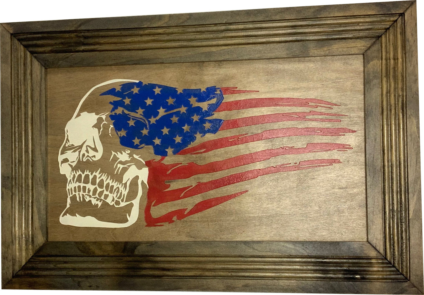 Bellewood Designs - Gun Cabinet with Skull & American Flag Design