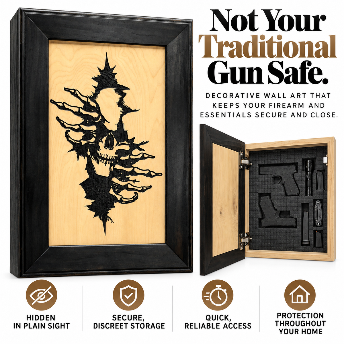 Bellewood Designs - Gothic Skull Decorative Gun Cabinet