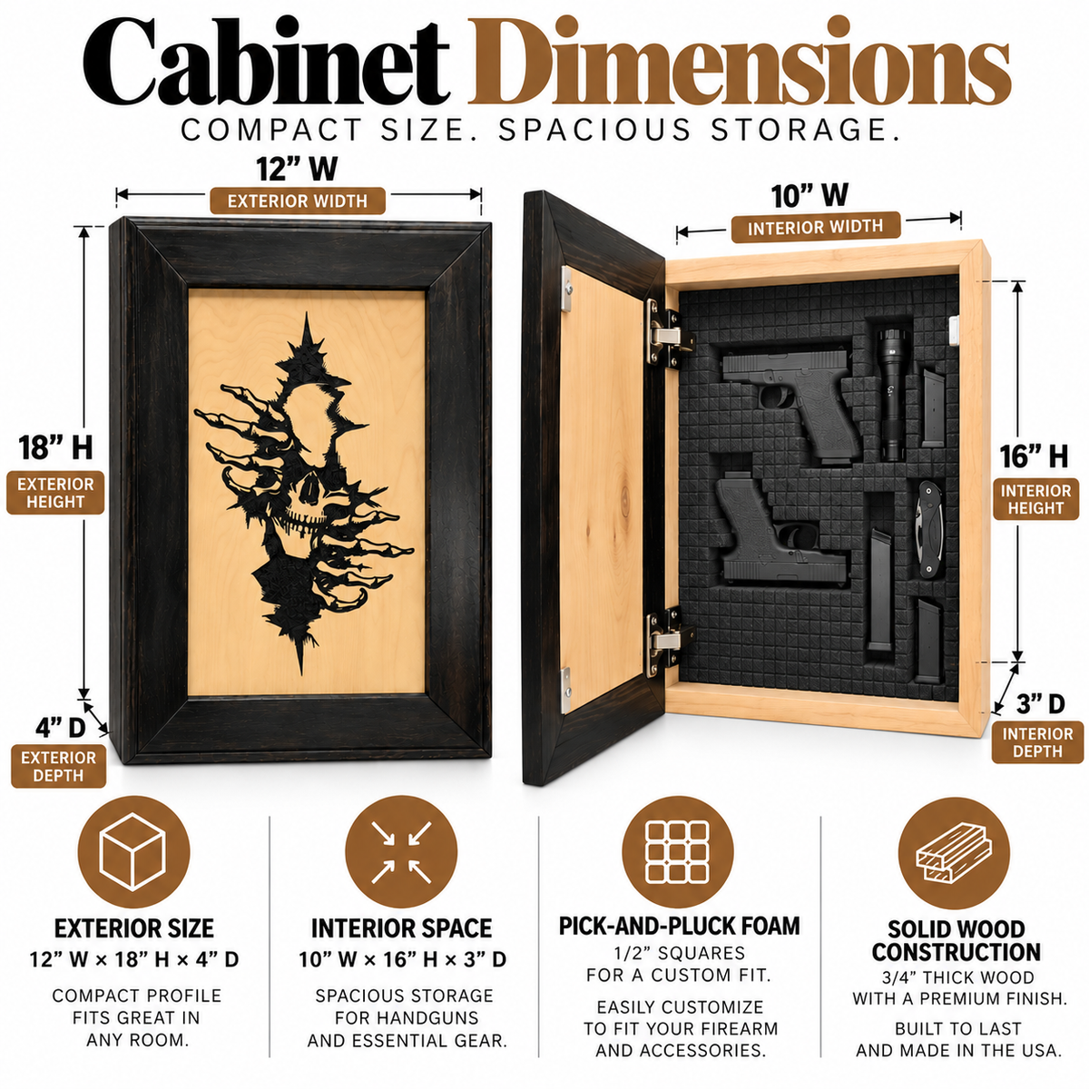 Bellewood Designs - Gothic Skull Decorative Gun Cabinet