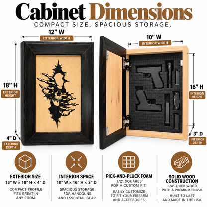 Bellewood Designs - Gothic Skull Decorative Gun Cabinet