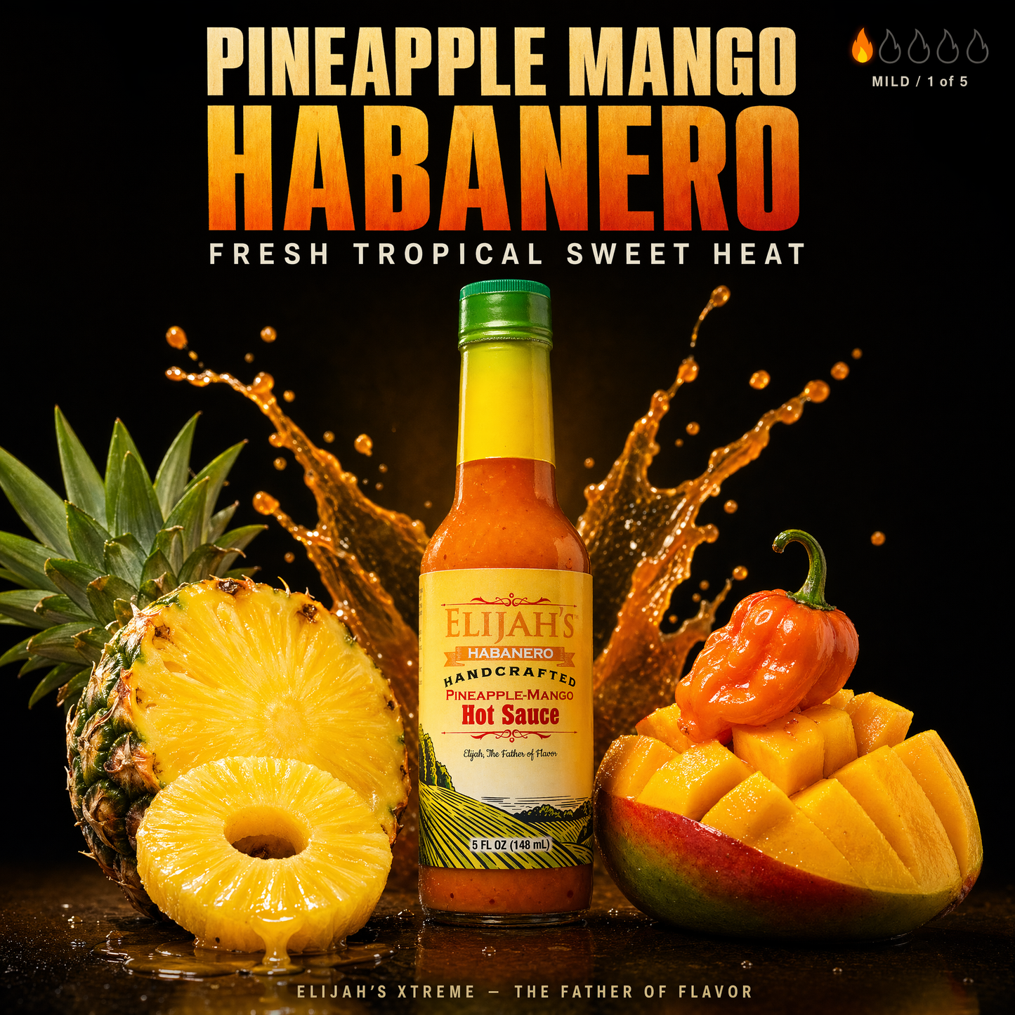 Elijah's Xtreme  Pineapple-Mango Habanero Hot Sauce