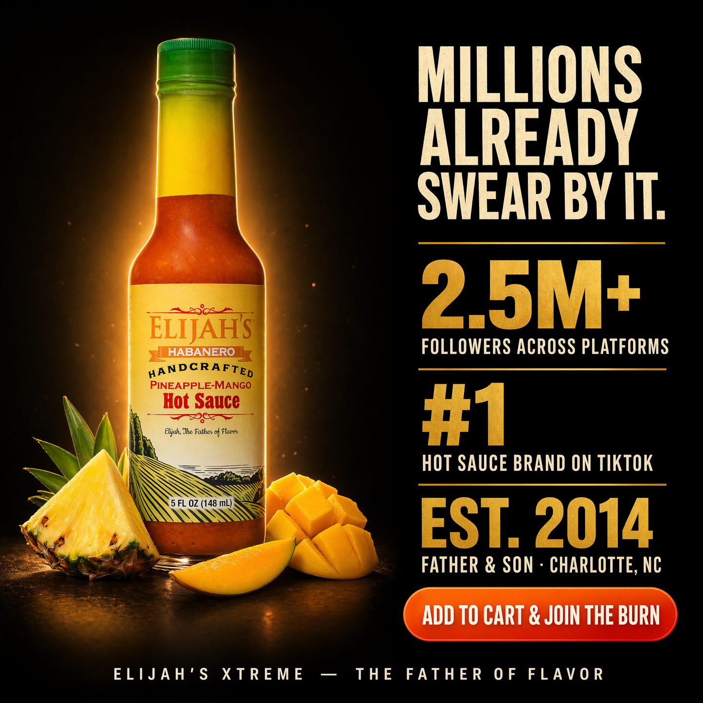Elijah's Xtreme  Pineapple-Mango Habanero Hot Sauce