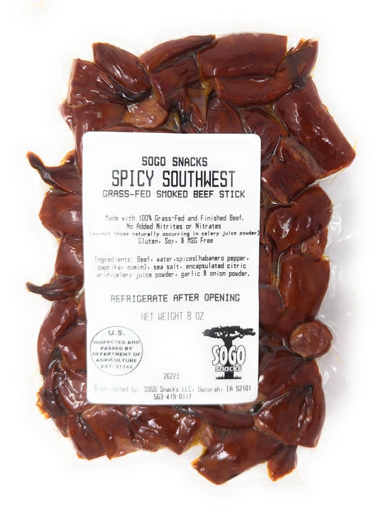 Sogo Snacks - Spicy Southwest, 100% Grass-Fed Beef Bites, 8-oz Packages - Angler's Pro Tackle & Outdoors