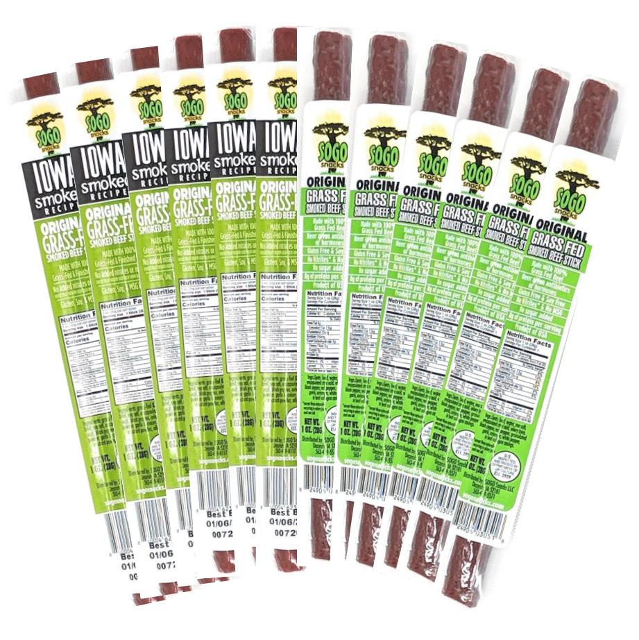 Sogo Snacks - Variety - Original Flavors, 100% Grass-Fed Beef Sticks (No Sugar) - Angler's Pro Tackle & Outdoors