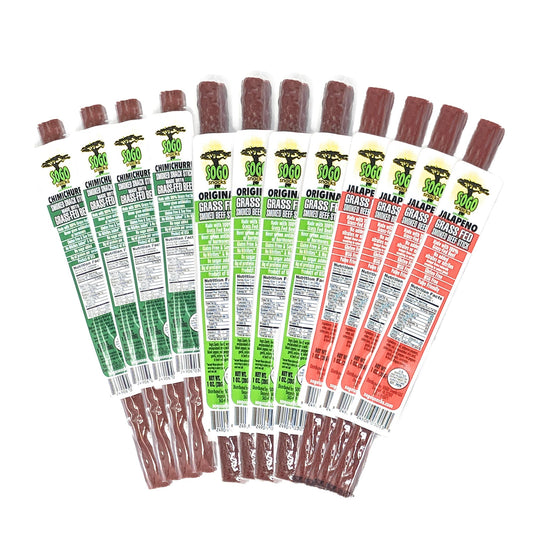 Sogo Snacks - Variety - Original, Jalapeño, Chimichurri, 100% Grass-Fed Beef Sticks - Angler's Pro Tackle & Outdoors