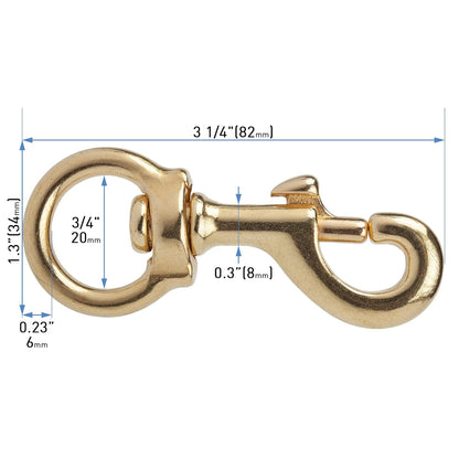 Solid Brass Swivel Snap Hook Heavy Duty Clip - Angler's Pro Tackle & Outdoors