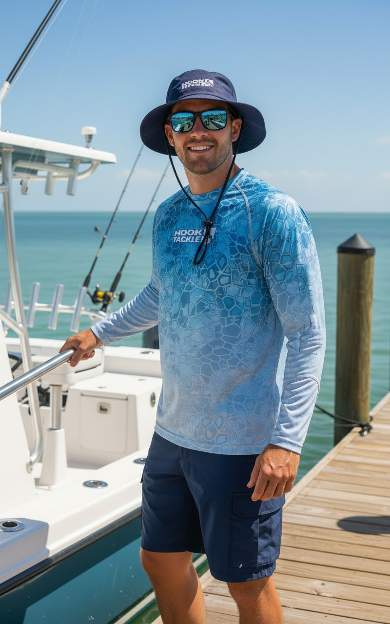 Hook & Tackle Men's Marlin Hex L/S UV Fishing Shirt