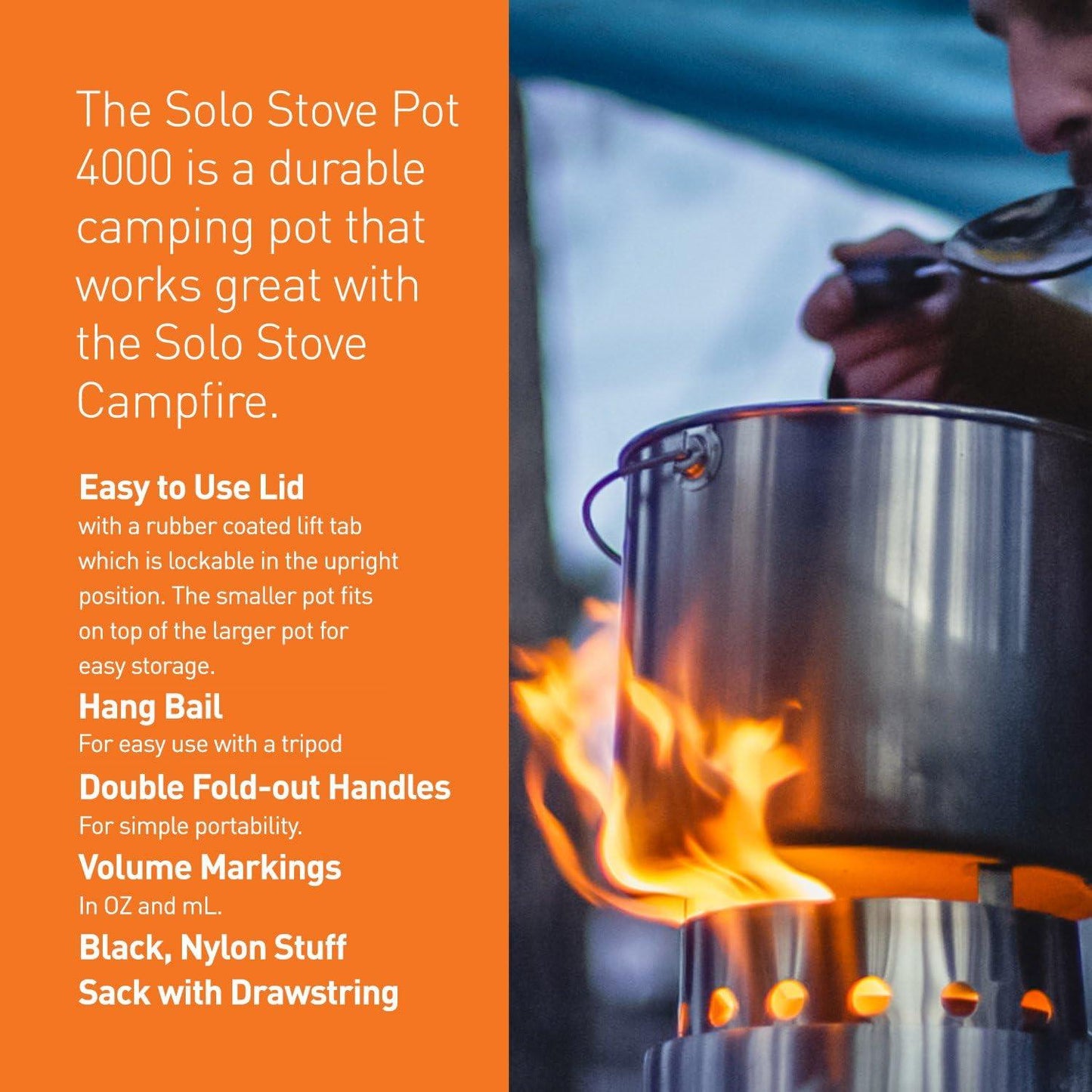 Solo Stove Pot 900/1800/4000 Stainless Steel Companion Pots - Angler's Pro Tackle & Outdoors