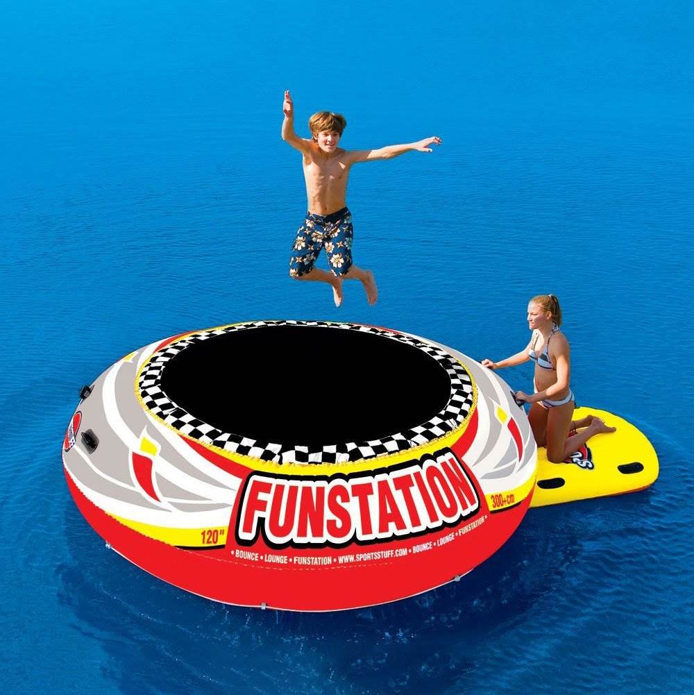 Sportsstuff Funstation 10 Foot PVC Inflatable Water Trampoline Kids Jump Bouncer - Angler's Pro Tackle & Outdoors