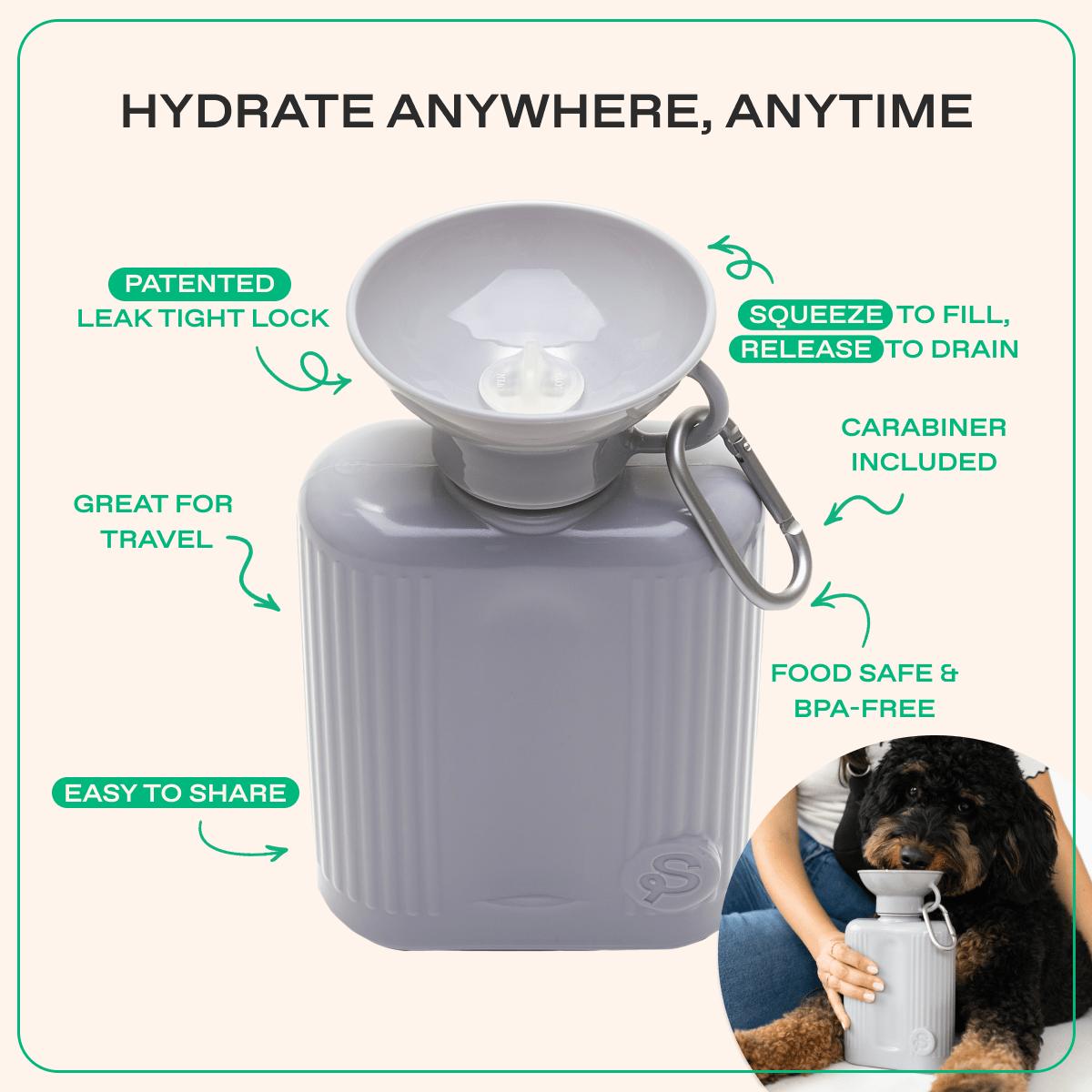 Springland Pets 44oz Original Dog Travel Water Bottle - Angler's Pro Tackle & Outdoors