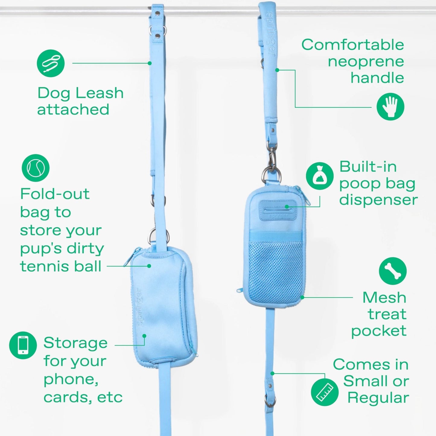 Springland Pets Original Neoprene Dog Walk Bag with Leash - Angler's Pro Tackle & Outdoors
