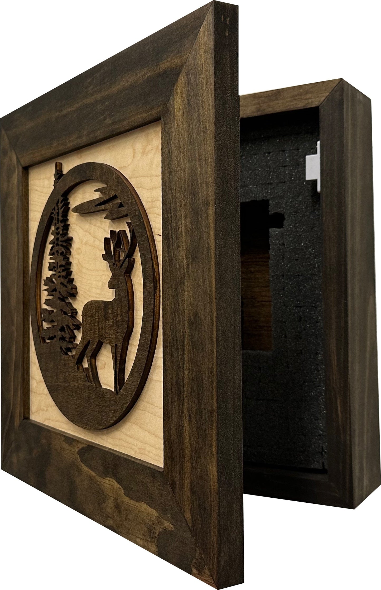 Bellewood Designs - Buck in Nature Decorative Wall-Mounted Gun Cabinet