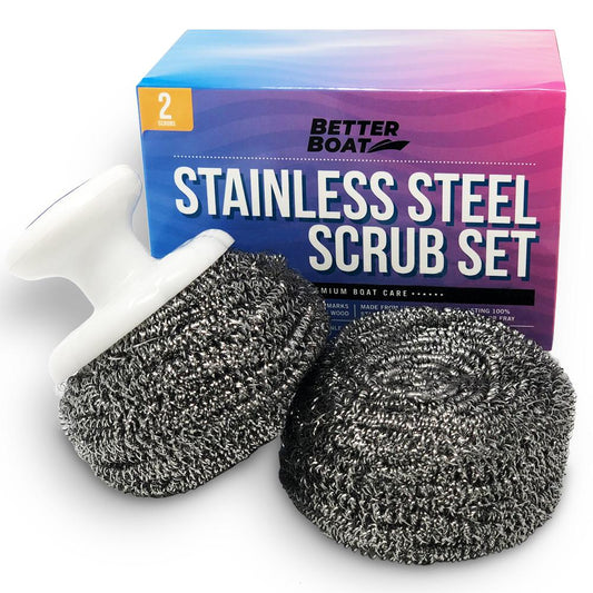 Better Boat - Stainless Steel Scrub Set for Teak Decks with Handle