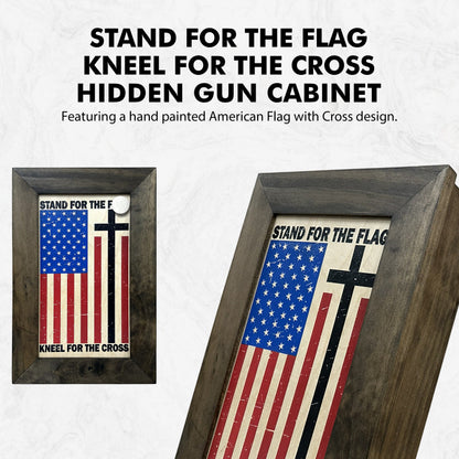 Bellewood Designs - American Flag and Cross Hidden Gun Storage Cabinet