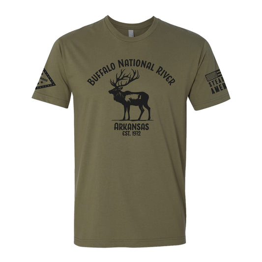 Steadfast American - Buffalo National River, Elk T-Shirt - Angler's Pro Tackle & Outdoors