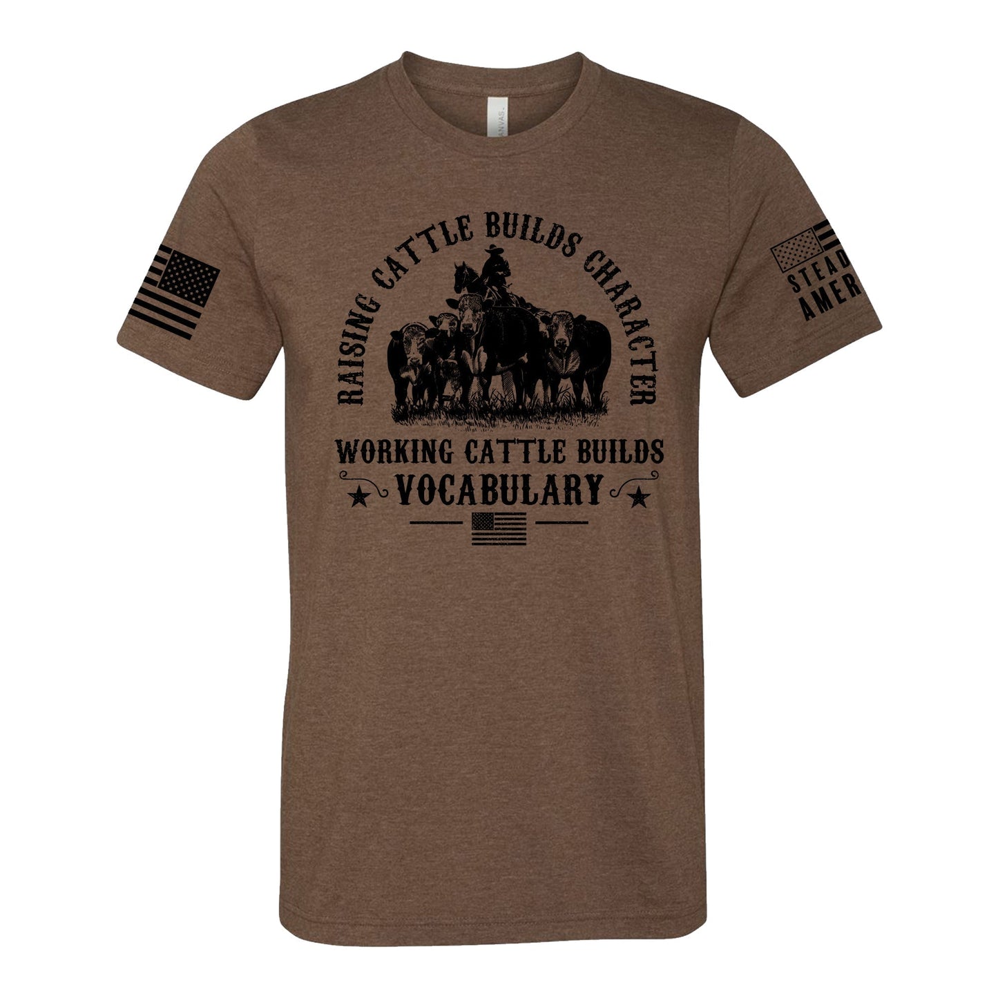 Steadfast American - Working Cattle Builds Vocabulary T-Shirt - Angler's Pro Tackle & Outdoors