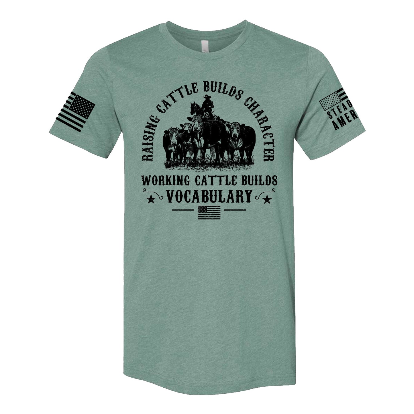 Steadfast American - Working Cattle Builds Vocabulary T-Shirt - Angler's Pro Tackle & Outdoors