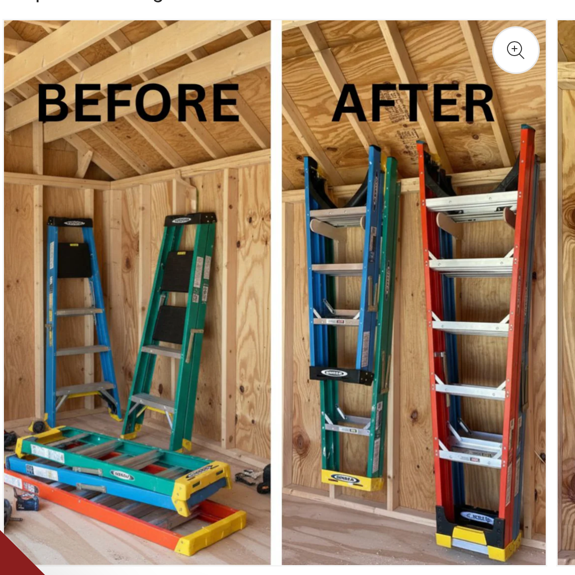 HangThis Up - Step Ladder Organizer, Shed Storage System, Yard Tool Organizer, Garden tool rack, Shed Tool Rack
