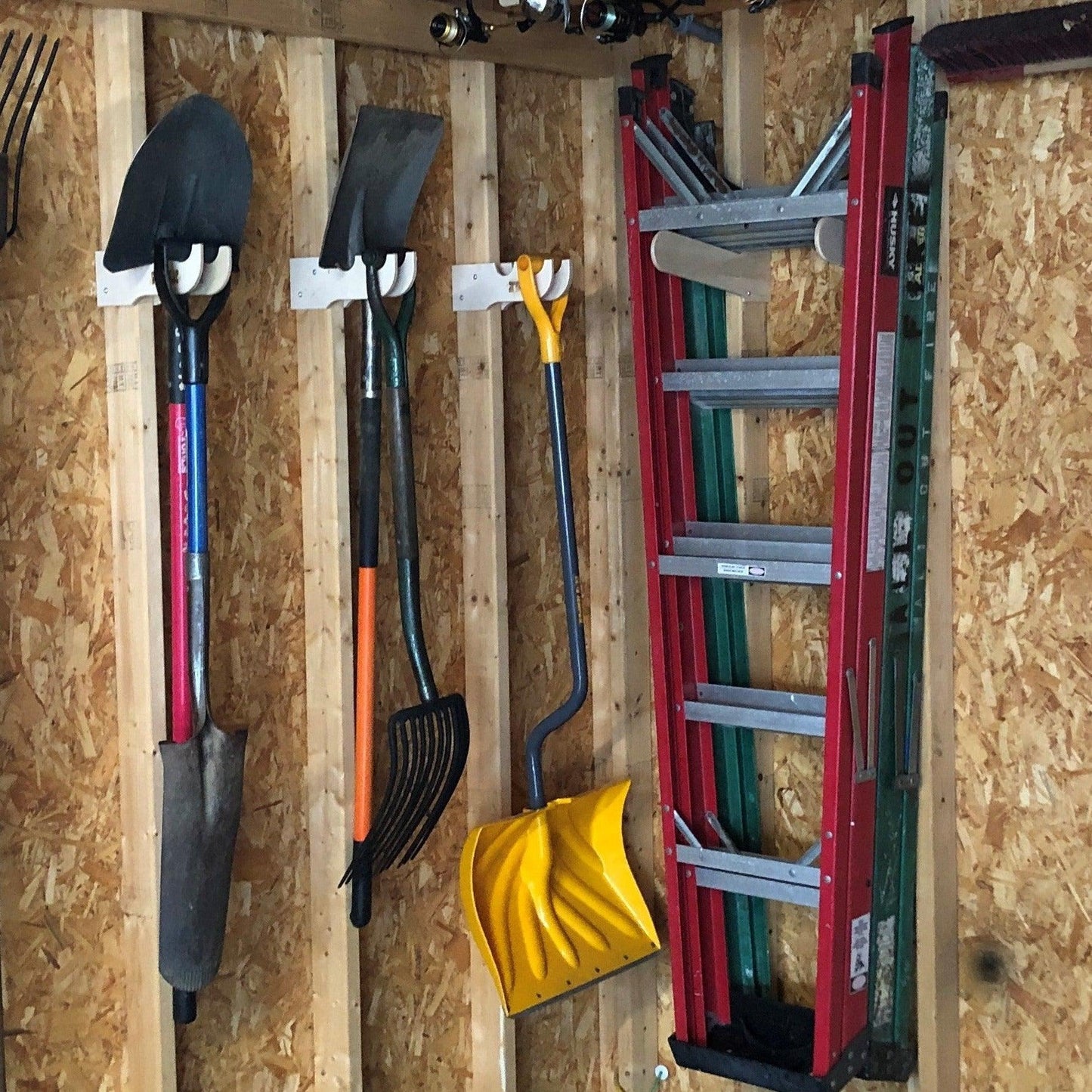 HangThis Up - Step Ladder Organizer, Shed Storage System, Yard Tool Organizer, Garden tool rack, Shed Tool Rack