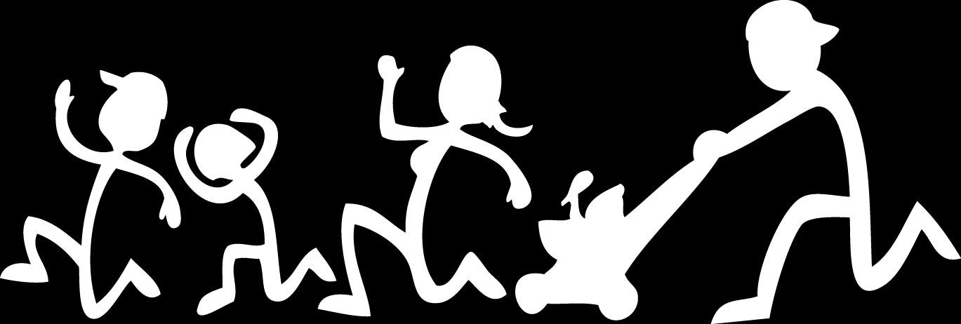 Stick Family Running Away Vinyl Decal - Angler's Pro Tackle & Outdoors