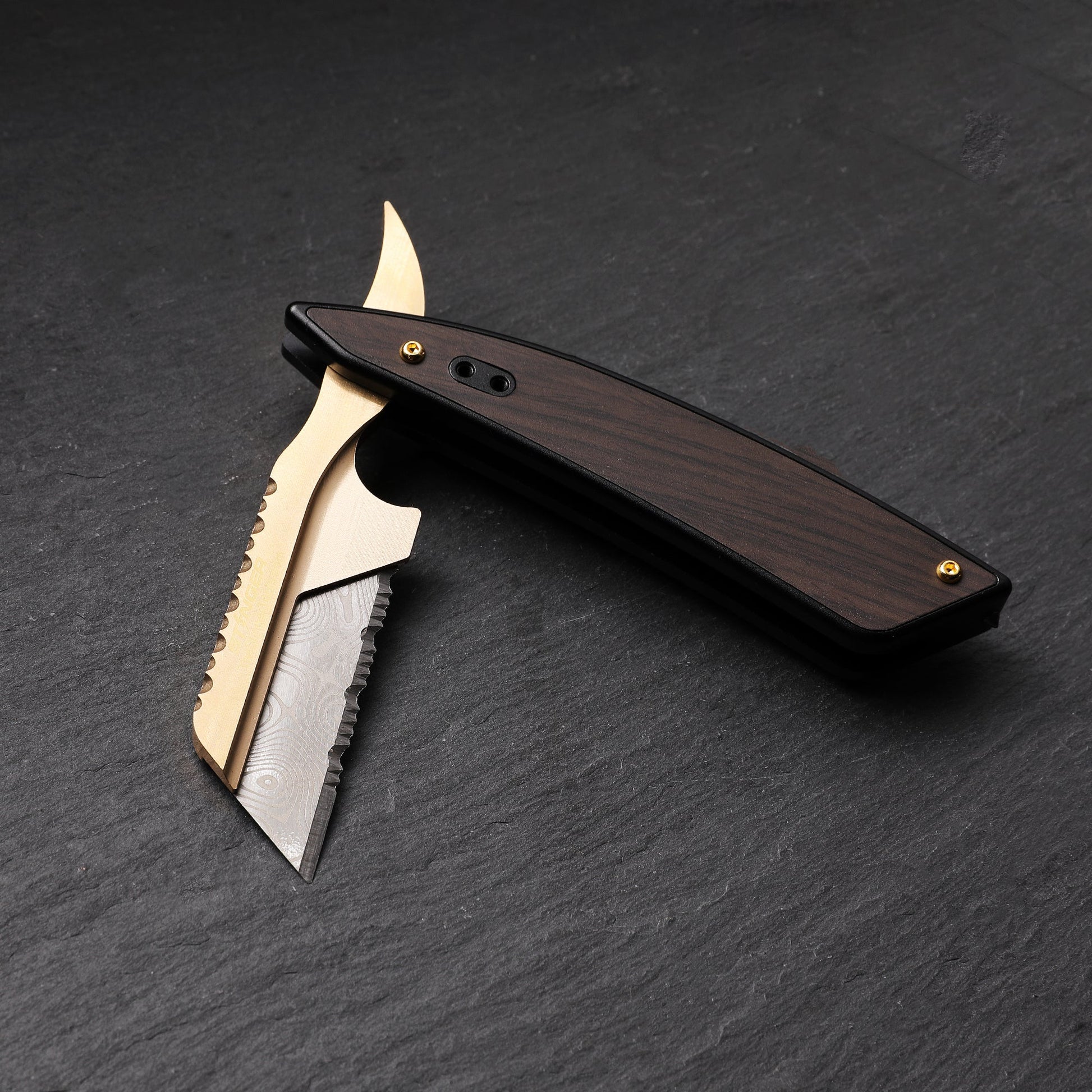 Stinger Brass Edition Vintage Straight Razor Style Utility Blade (Limited Edition) - Angler's Pro Tackle & Outdoors