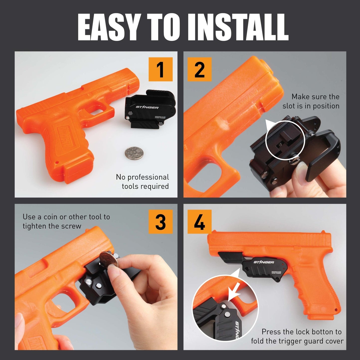 Stinger Concealment System: Trigger Guard Protection Cover, Belt Clip Minimalist Holster (Aluminum Body) - Angler's Pro Tackle & Outdoors