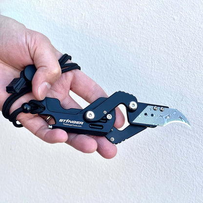 Stinger Dog Tag Blade, Folding Pocket Knife, Utility Knife - Matte Black - Angler's Pro Tackle & Outdoors