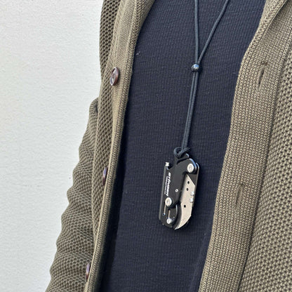 Stinger Dog Tag Blade, Folding Pocket Knife, Utility Knife - Matte Black - Angler's Pro Tackle & Outdoors