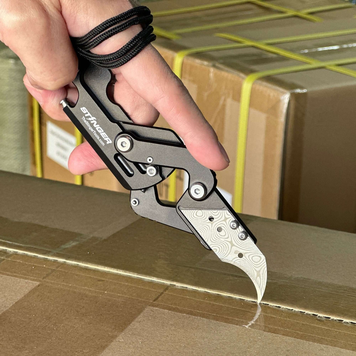 Stinger Dog Tag Blade, Folding Pocket Knife, Utility Knife - Matte Black - Angler's Pro Tackle & Outdoors