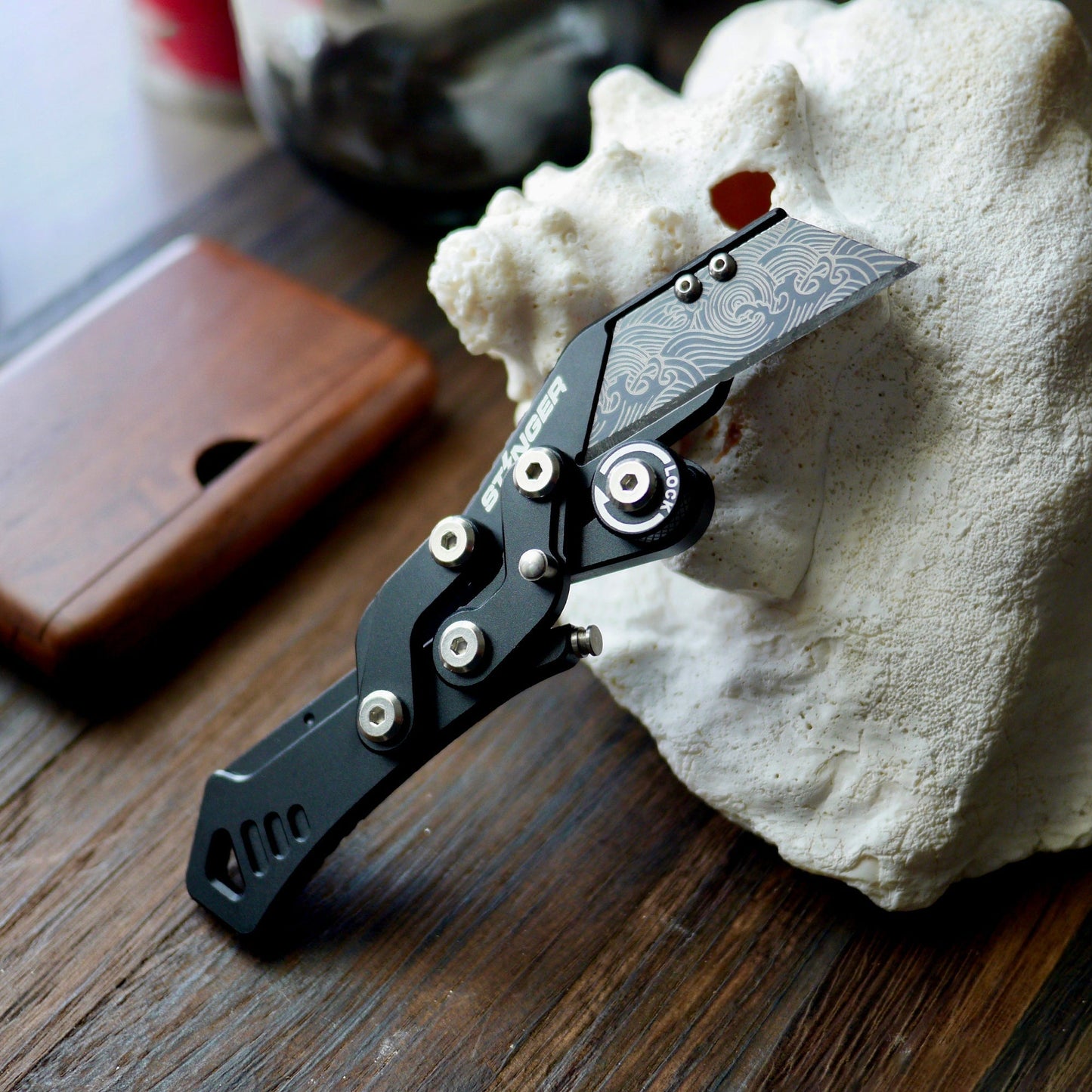 Stinger Godzilla Blade, Folding Pocket Knife, Utility Knife - Matte Black - Angler's Pro Tackle & Outdoors