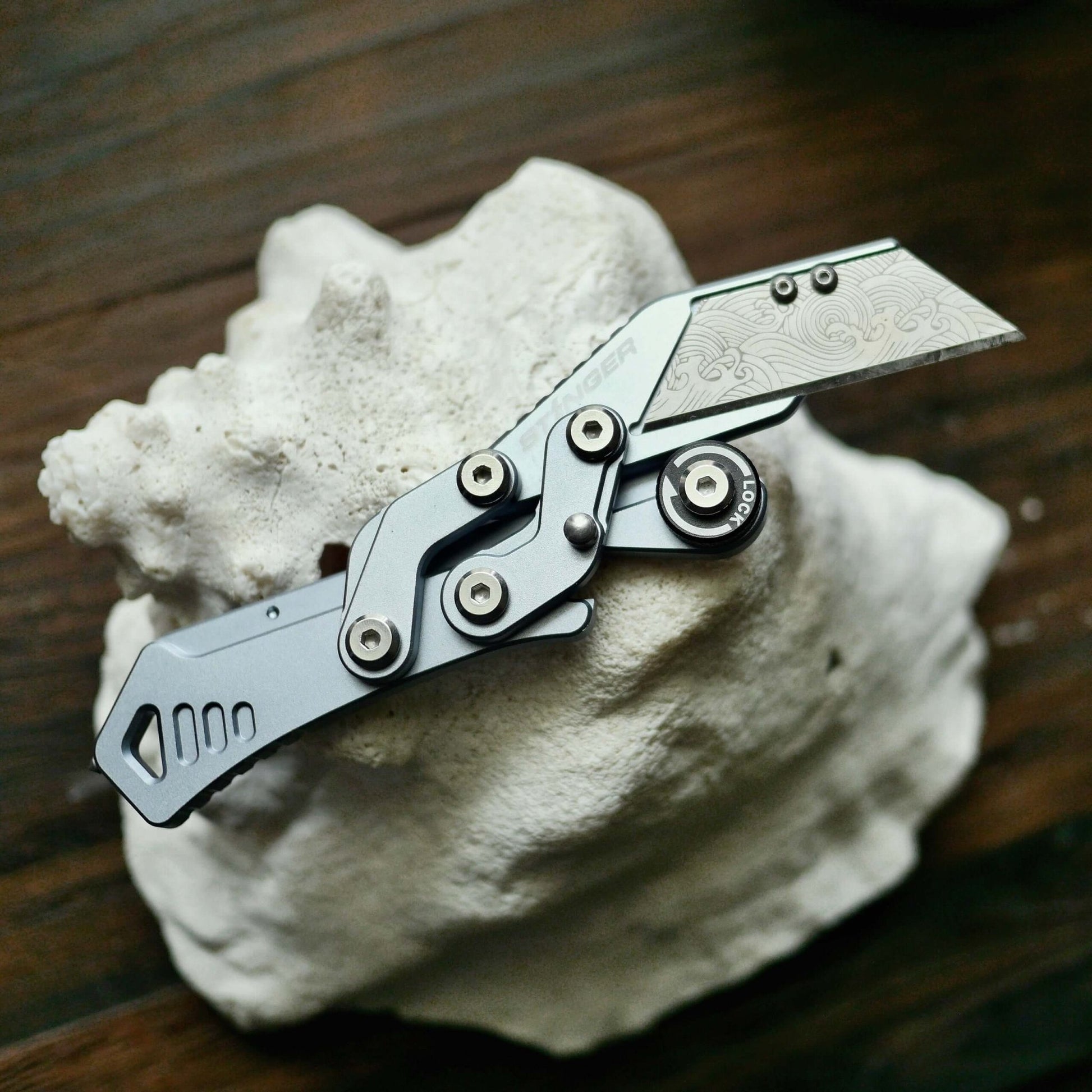 Stinger Godzilla Blade, Folding Pocket Knife, Utility Knife - Space Grey - Angler's Pro Tackle & Outdoors