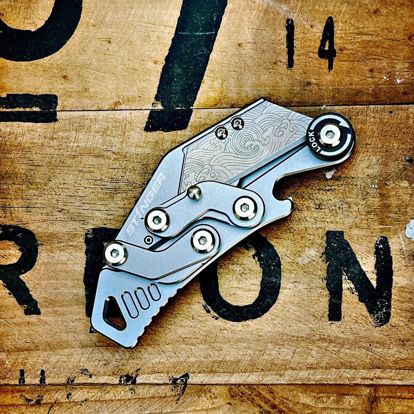 Stinger Godzilla Blade, Folding Pocket Knife, Utility Knife - Space Grey - Angler's Pro Tackle & Outdoors