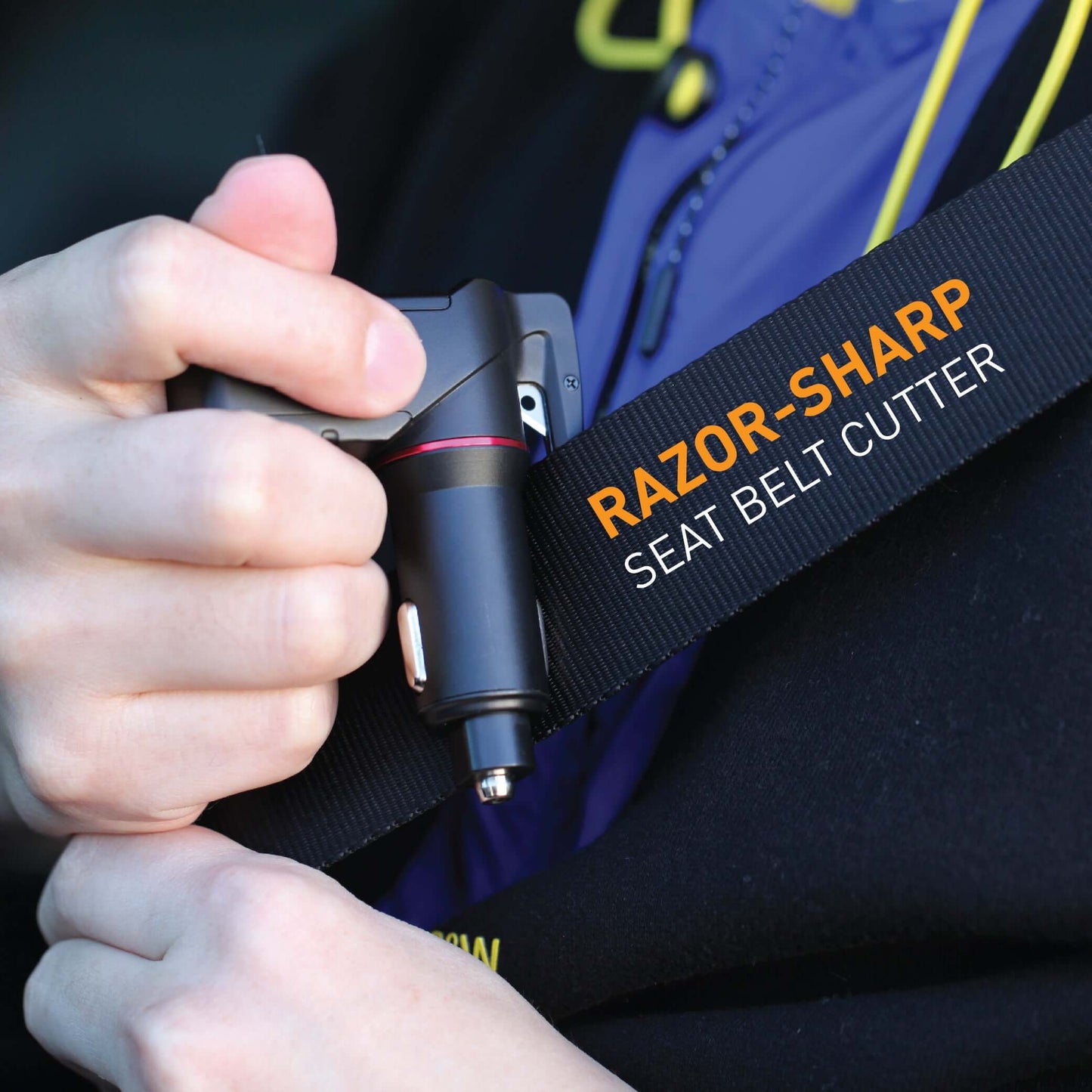 Stinger Survival Tools USB Car Charger Emergency Tool (Blue American Flag)