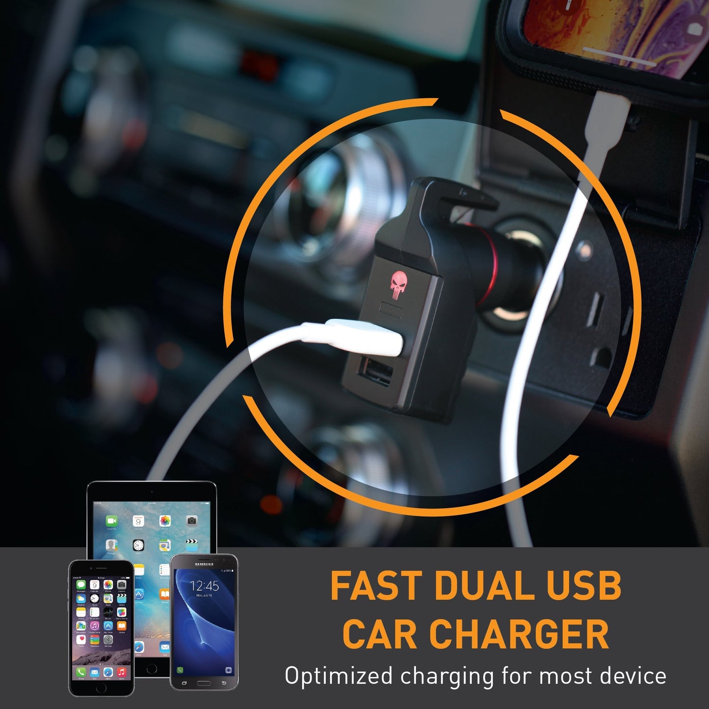Stinger Survival Tools USB Car Charger Emergency Tool (Red Punisher)